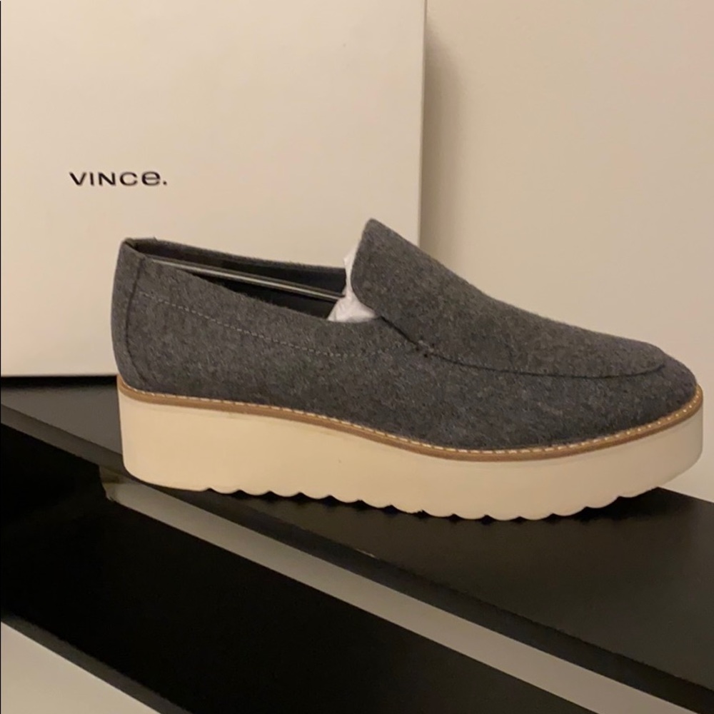 Vince Zeta Platform Loafer Grey 8.5 Medium